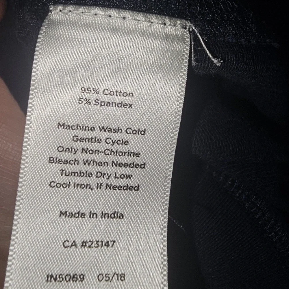 Talbots Pants Womens Navy Blue Work Trousers With Elastic Waist Sz L